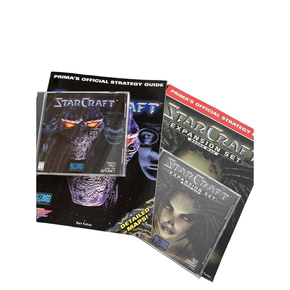 StarCraft (Windows, 1998)Bundle With Expansion Set And Strategy‎ Guides - Picture 1 of 14